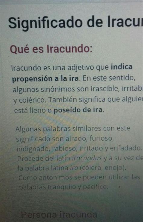O Que Significa A Palavra Iracundo - que significa iracundo ? doy coronita si no saben no respondan si ...