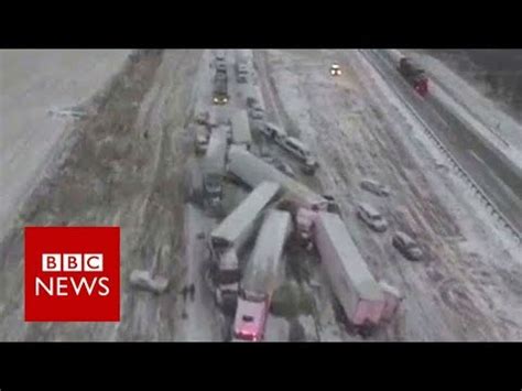 Drone Footage Shows Highway Pile Up BBC News YouTube