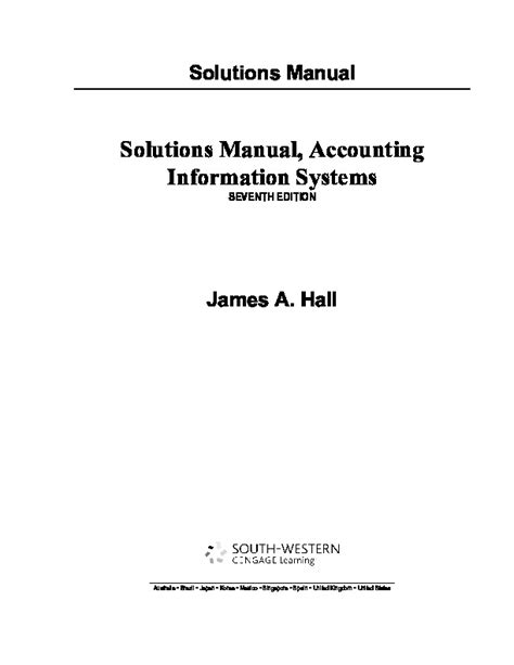 Accounting Information Systems 7th Edition James Hall PDFCOFFEE