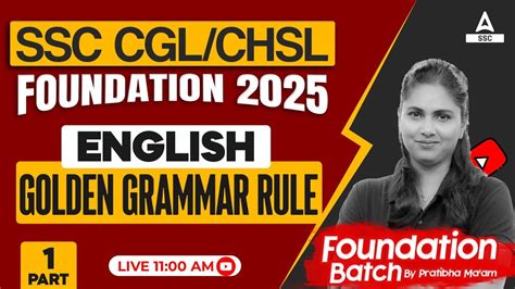 SSC CGL CHSL 2025 Foundation Batch Golden Grammar Rule For CGL CHSL