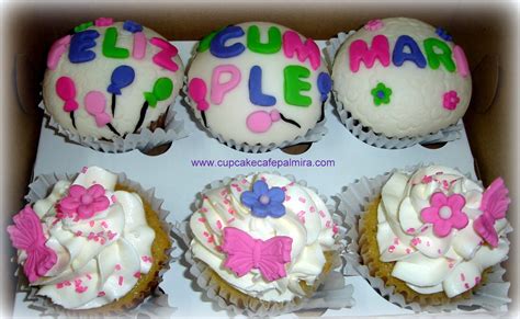 Cupcakes x 6 para cumpleaños en pastillaje y crema Tortas temáticas