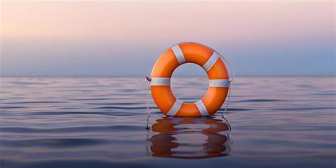 Premium Photo Orange Lifebuoy Prevents Drowning Aids In Water Rescue