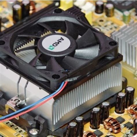 A Fan Cooled Heat Sink On The Processor Of A Personal Computer To The