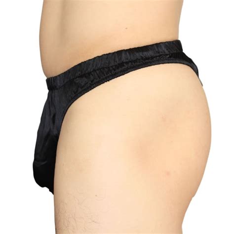 Paradise Silk Sexy 100 Silk Satin Underwear Mens Thong Briefs Solid