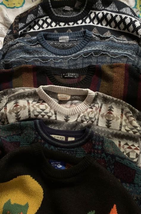 Sweater Collection Grandpa Sweater Outfit Aesthetic Clothes Retro