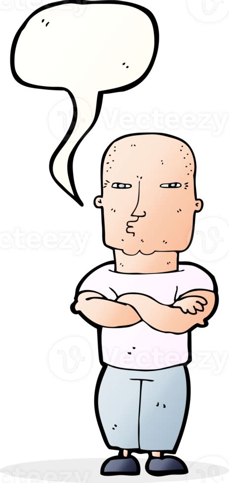 Cartoon Tough Guy With Speech Bubble 45131214 Png