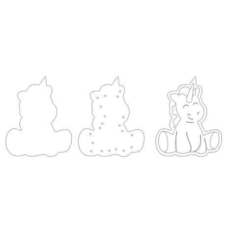 Ночник “Маленький Единорожек” – Многослойный чертеж в dxf формате – Drawing