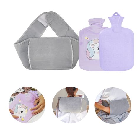 Purple Love Form Hot Water Bottle Ml PVC Water Bag With Warm Pouch And Waist Warmer Cover