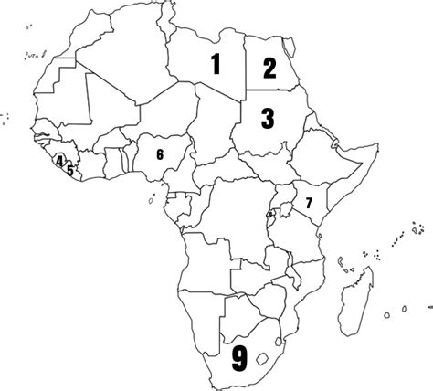 Africa Map Quiz Diagram | Quizlet