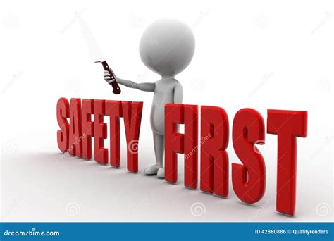 Royalty Free Stock Image 3d Man Safety First Image 42880886