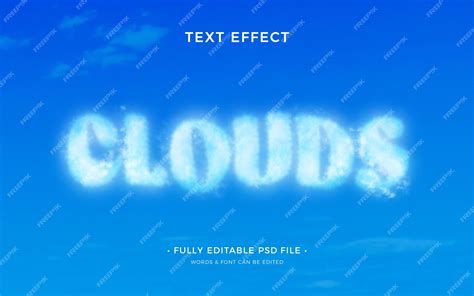 Premium PSD | Clouds text effect