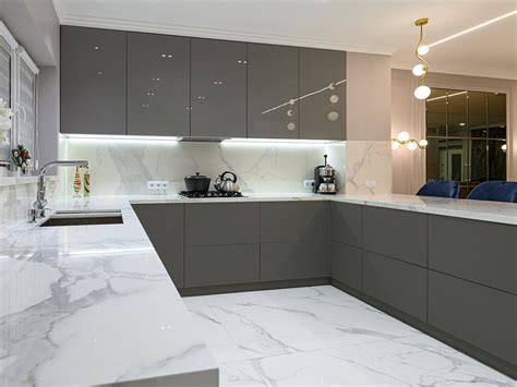 Gloss Grey Kitchen Cabinets Frameless Cabinets European Etsy