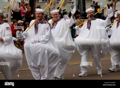 Men dressed as fat sailors march in parade Stock Photo - Alamy