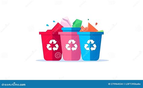 Generative AI Waste Sorting Pattern With Royalty Free Illustration