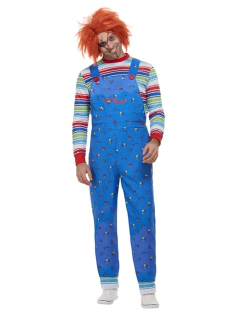 Blue and Red Chucky Men Extra Large Fancy Dress Halloween Costume ...