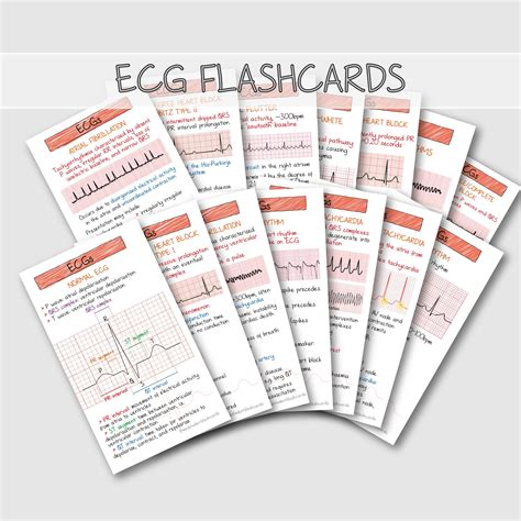 Ecg Rhythms Flashcards Pdf Etsy Uk