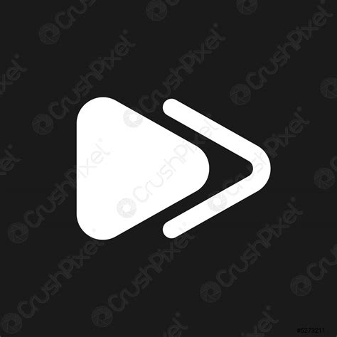 Fast Forward Button Dark Mode Glyph Ui Icon Stock Vector 5273211