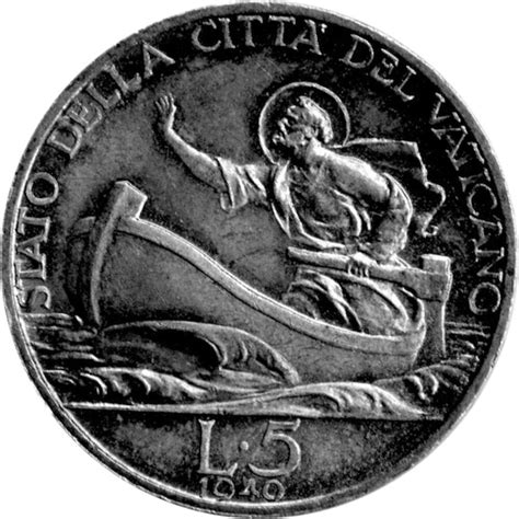 Vatikan Lire Papst Pius Xii Silber