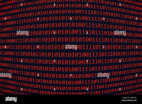 Red Binary Screen With Code Stock Photo Alamy