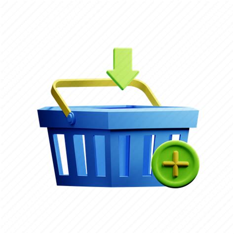 Add Cart Shopping Basket 3d Illustration Download On Iconfinder