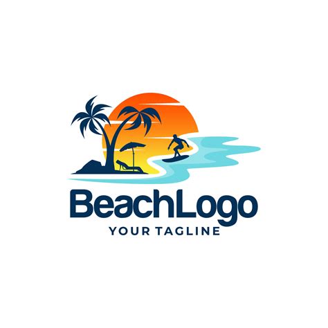 Beach Logo Design Vector 16277907 Vector Art at Vecteezy