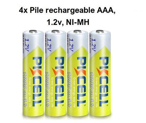 Pile Rechargeable Aaa V Ni Mh Mah Pkcell Seb High Tech