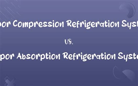 Vapor Compression Refrigeration System Vs Vapor Absorption