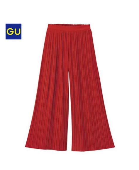 GU PLEATED CULLOTES PANTS IN TERACOTTA Fesyen Wanita Pakaian Wanita