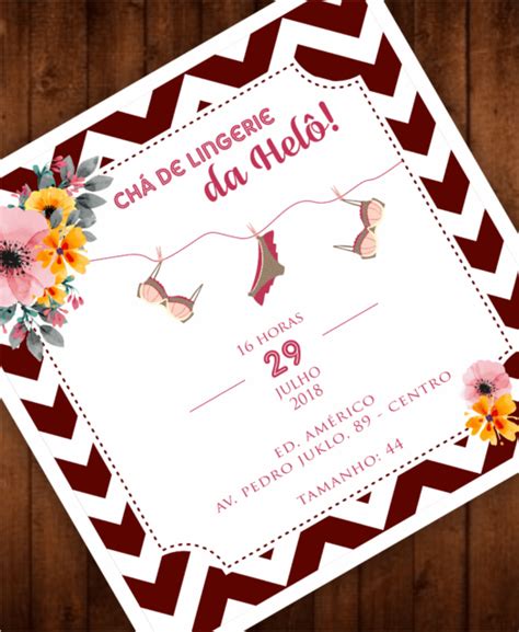 Convite Chá de Lingerie Modelos Cheios de Luxo e Glamour