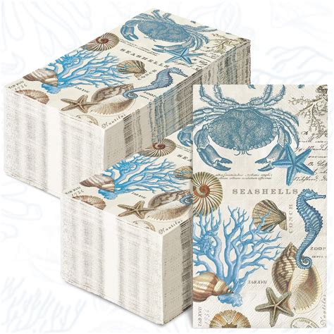 Amazon Anydesign Pcs Under The Sea Guest Napkins Vintage Crab