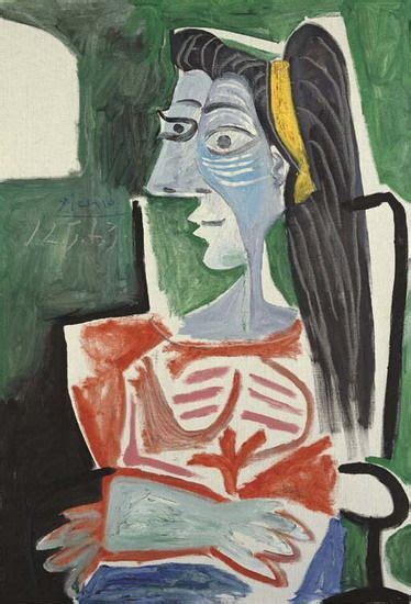 Pablo Picasso Woman In A Chair Arms Crossed Bust 1963 Pablo Picasso Picasso Cubism