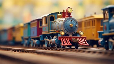 Premium Photo | A photo of a colorful toy train set