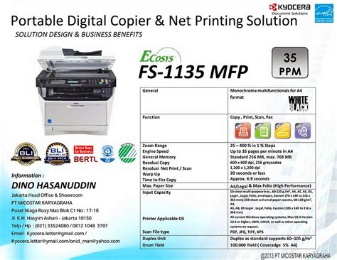 Kyocera Document Solutions Kyocera Portable Fs 1135 Mfp