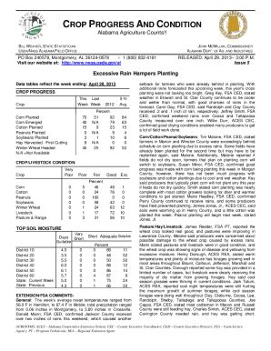 Fillable Online PDF CROP PROGRESS AND CONDITION USDA Nass Fax Email