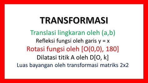 Transformasi 001132 Kelas 12 Km Translasi Rotasi Refleksi Dilatasi Luas Bayangan Youtube