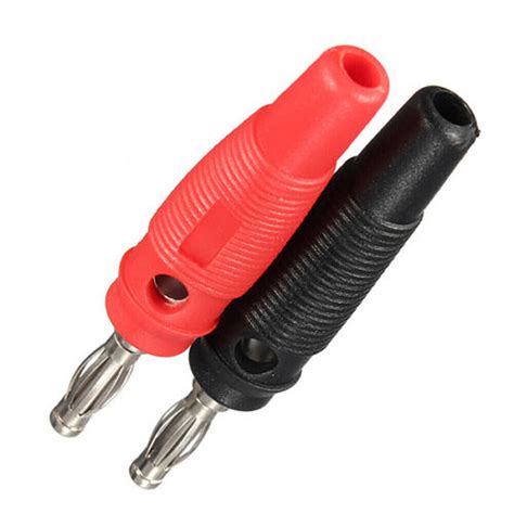 Pcs Red Black Mm Banana Plug Nickel Plated Male Solderless