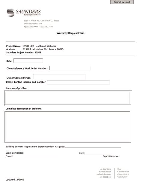 Fillable Online Ucdenver Warranty Request Form PDF Fax Email Print