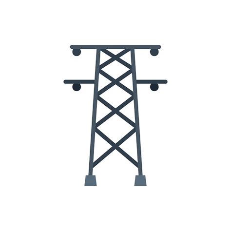 Symbol für elektrischen Turm flacher Vektor Wasserenergie Wasseranlage