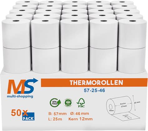 X Kassenrollen Thermorollen Bonrollen Mm X M X Mm Bpa Frei F R