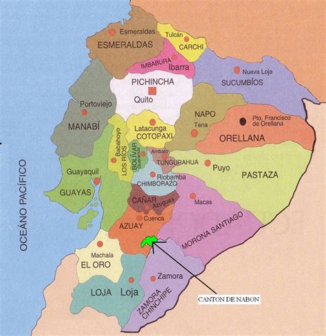 Mapa físico del ecuador