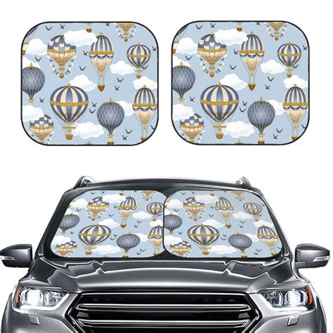 Bingfone Balloon Vintage Windshield Sun Shade 2 Piece Foldable Car