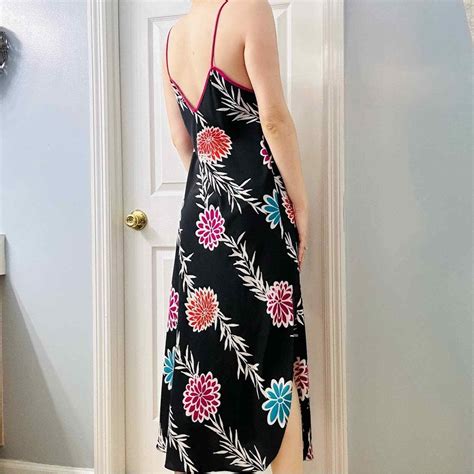 Christian Dior Vintage Lingerie Slip Dress Floral Mul Gem