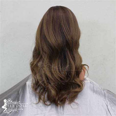 Deluxe Wig Olive Brown Semi Long Waves Sex Doll Australia