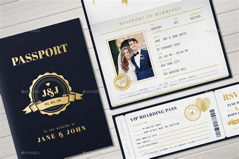 Passport Wedding Invitation Print Templates Graphicriver