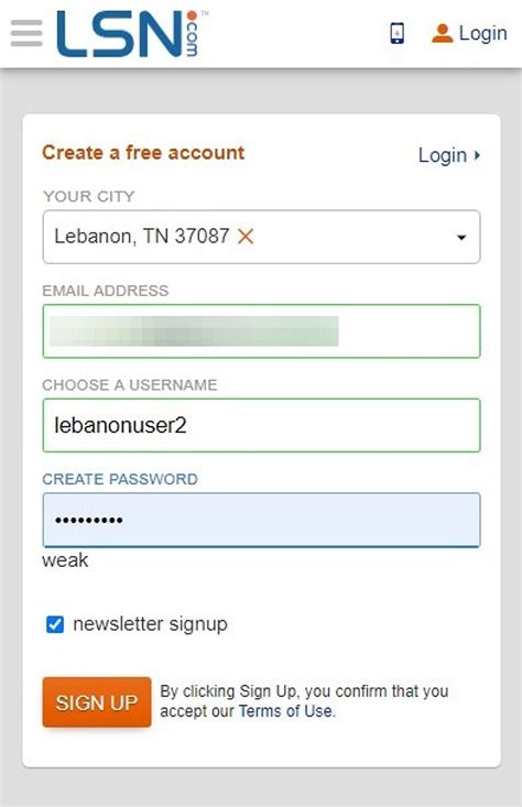 Registering a new account – LSN Support