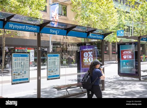 Sydney Bus Stand Bus Stop At Wynyard In York Streetsydney City Centre