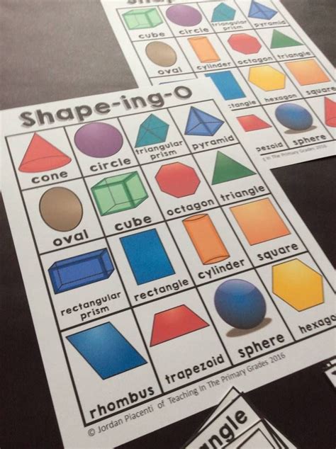 2d Shape Bingo Cards