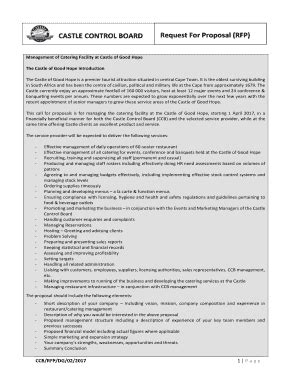 Fillable Online Dfdfdf CASTLE CONTROL BOARD Request For Proposal RFP