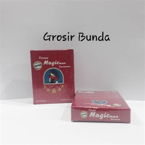 Jual Tissue Super Magic Man Casonava Isi 6 Sachet Merah Antiseptic Wet