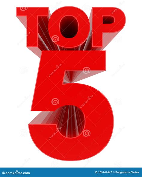 Top 5 Word On White Background 3d Rendering Stock Illustration